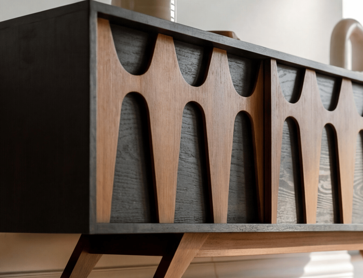 Brasilia Styled TV Console Record Player Stand
