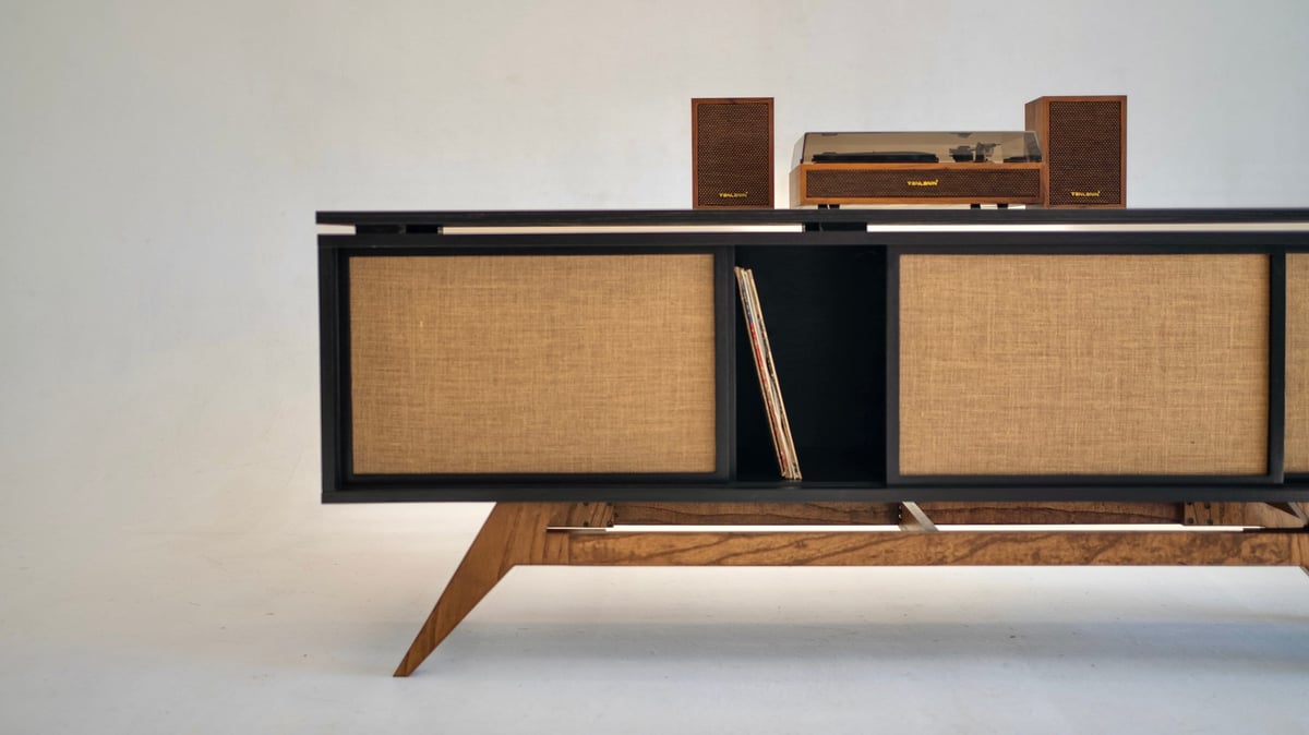 Black Oak record stand angle view