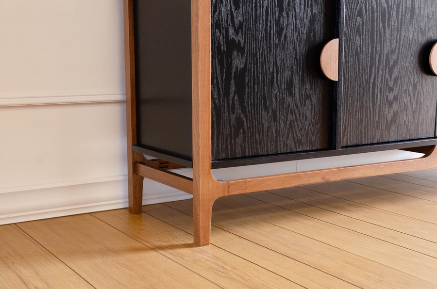 Mid Century Modern Credenza Wine Bar Record Player Stand