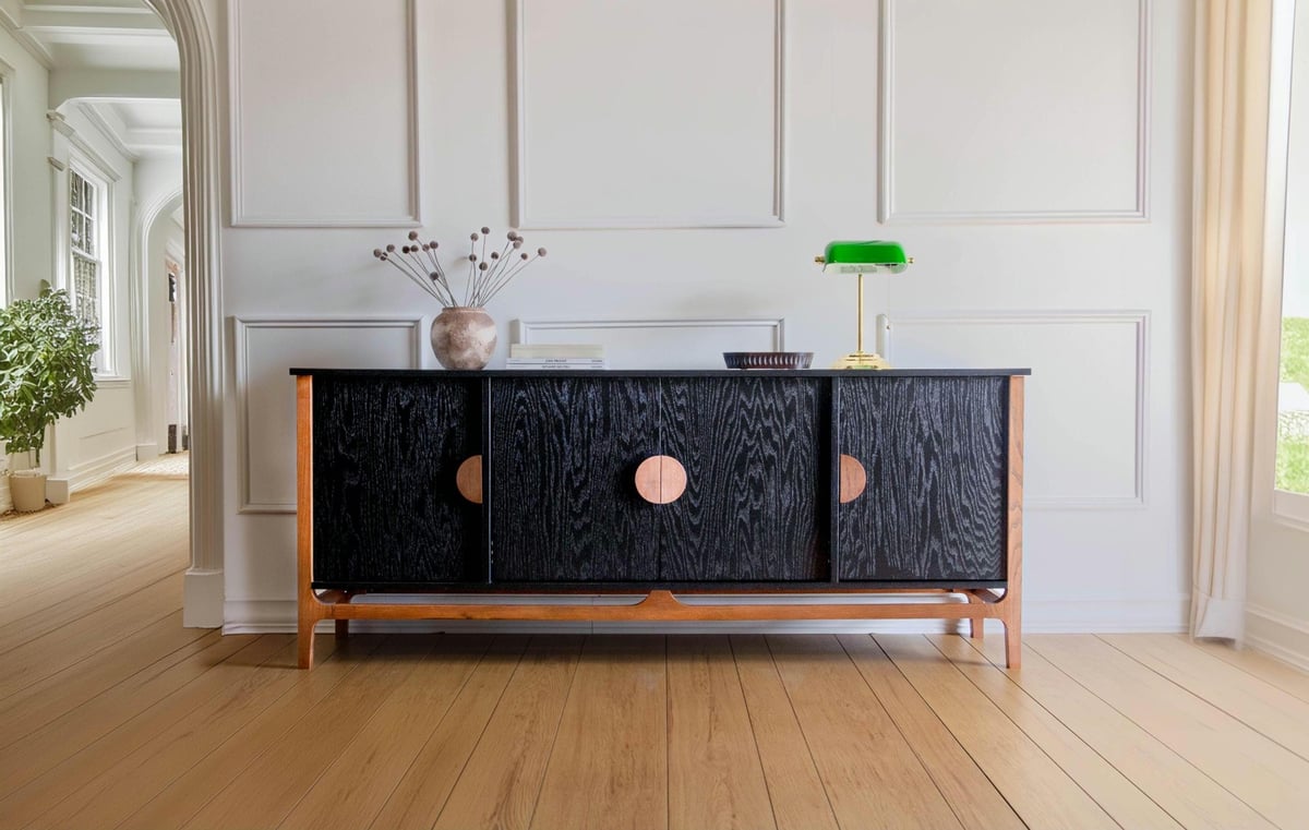 Mid Century Modern Credenza Wine Bar Record Player Stand