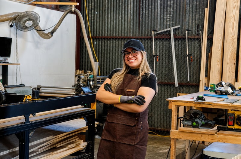 Adriana, founder and maker of Modern Avenue Co, in her San Antonio studio