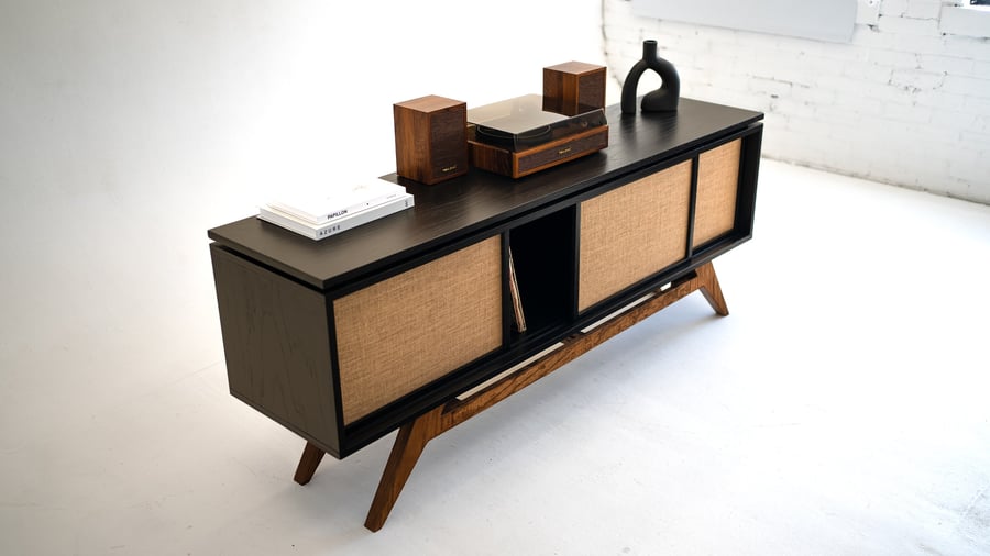 Black Oak record stand styled