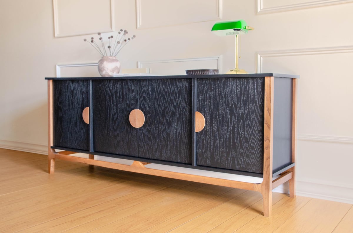Mid Century Modern Credenza Wine Bar Record Player Stand