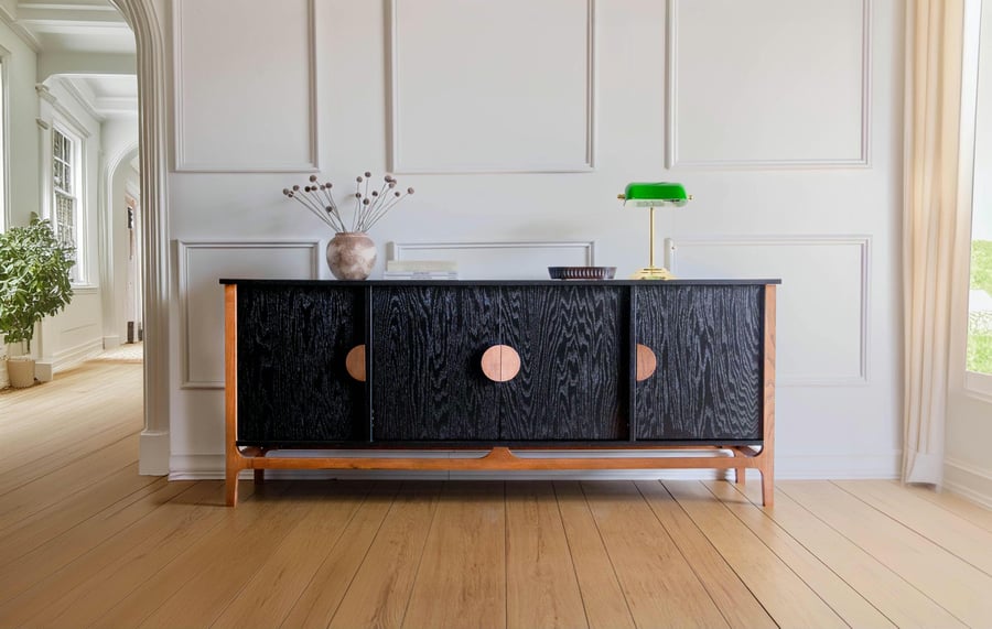 Mid Century Modern Credenza Wine Bar Record Player Stand