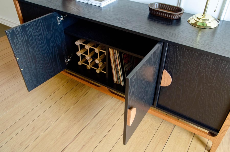 Mid Century Modern Credenza Wine Bar Record Player Stand
