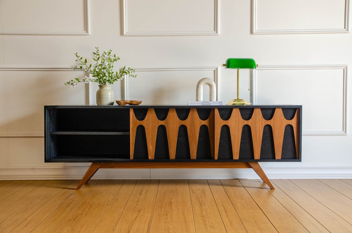 Brasilia Styled TV Console Record Player Stand