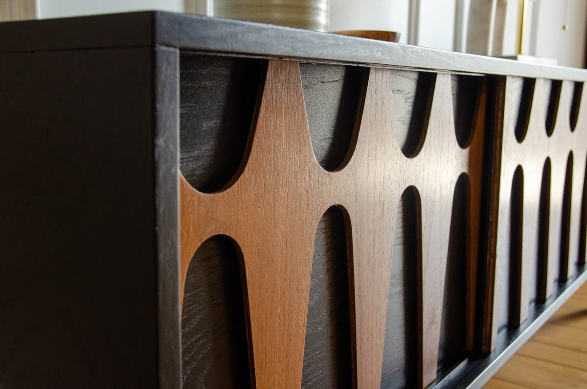 Brasilia Styled TV Console Record Player Stand