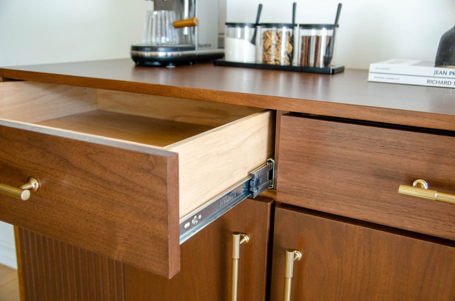 Walnut Coffee Bar Cabinet with Fridge Space