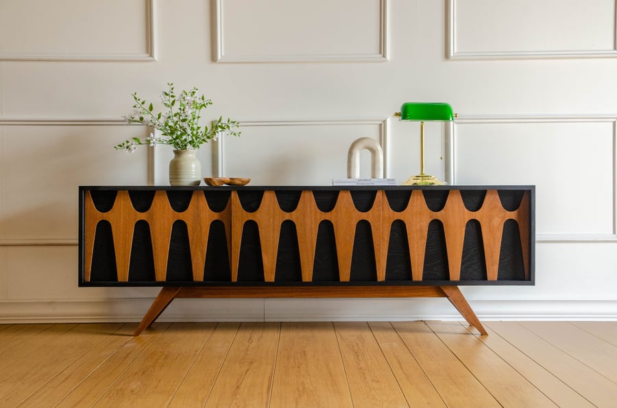 Brasilia Styled TV Console Record Player Stand