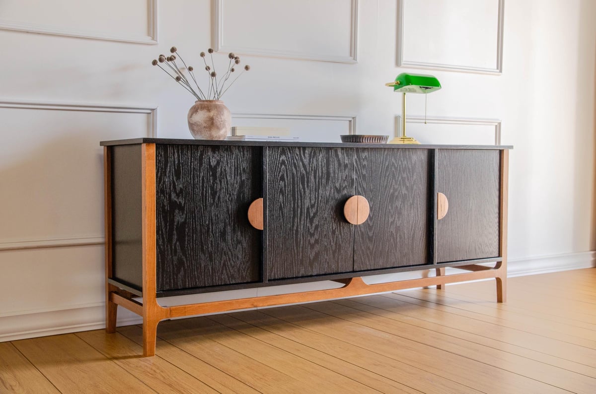 Mid Century Modern Credenza Wine Bar Record Player Stand