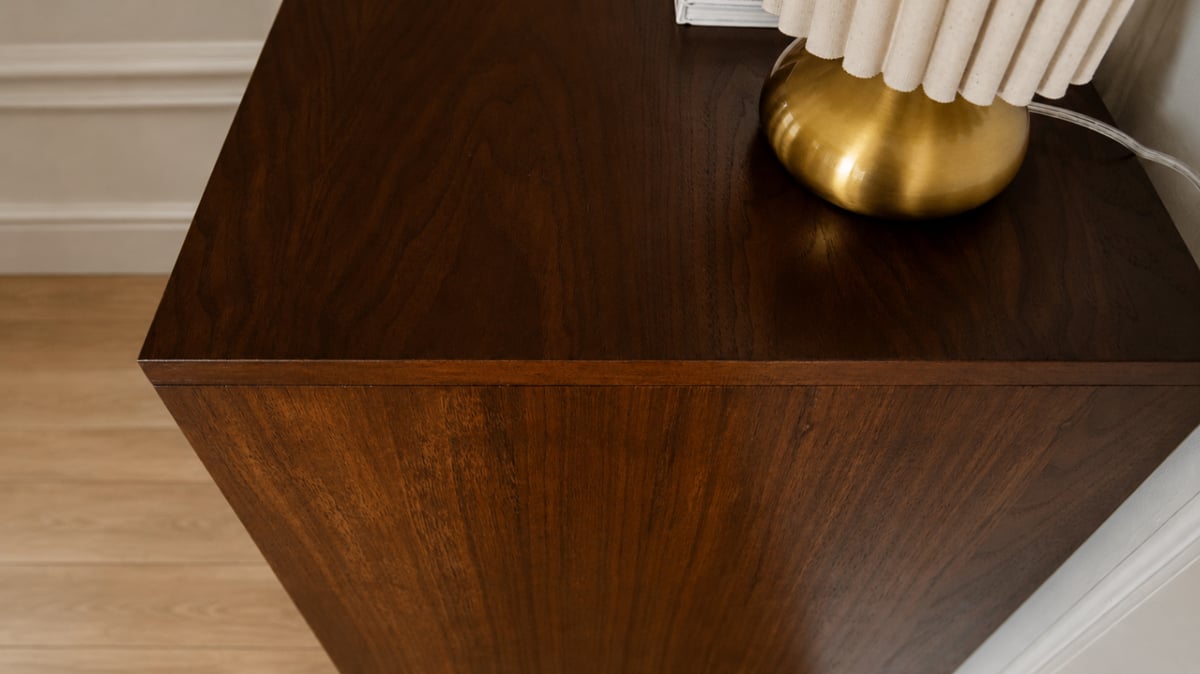 Walnut Coffee Bar Cabinet with Fridge Space