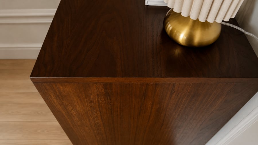 Walnut Coffee Bar Cabinet with Fridge Space