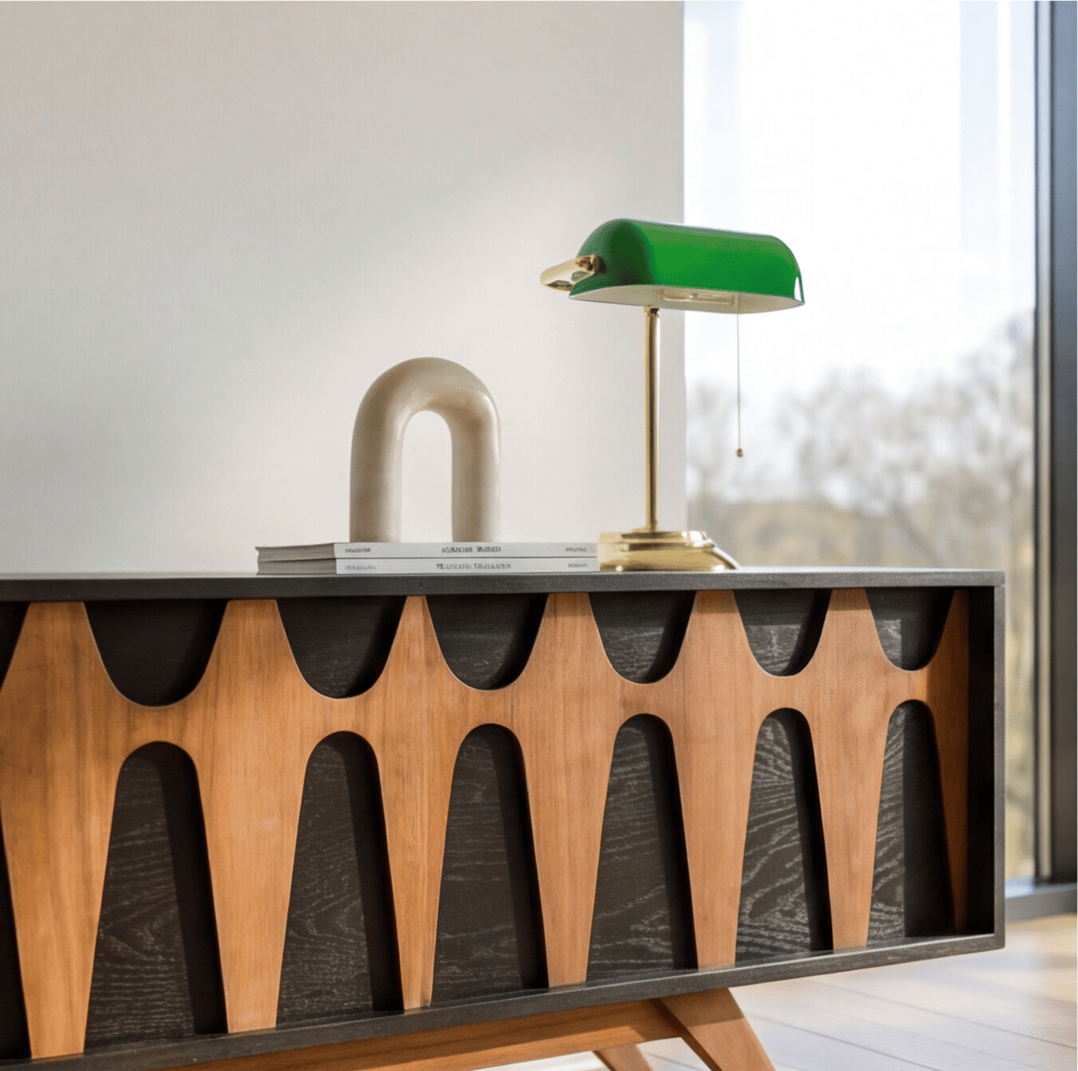 Brasilia Styled TV Console Record Player Stand